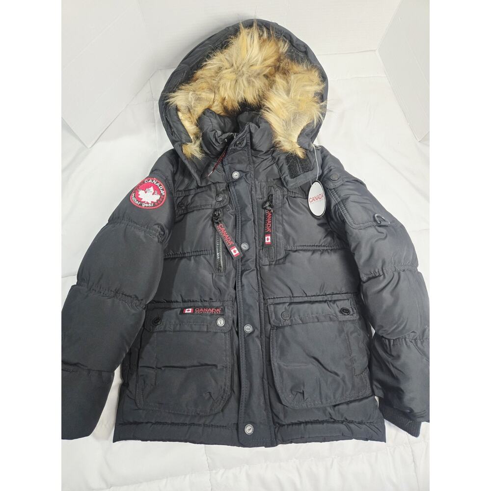 New Canada Weather Gear Girls Boys 7 Snap-Up Full-Zip Parka Winter Gear Outdoor
